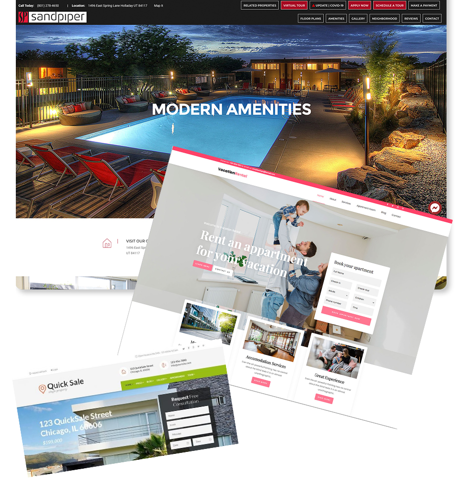 example websites created for 850rent.com.